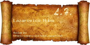 Lazarovics Huba névjegykártya
